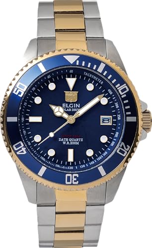 ELGIN 自動巻き 腕時計 ブルー ELGIN エルジン 紳士用腕時計 自動巻き機械式（日本製